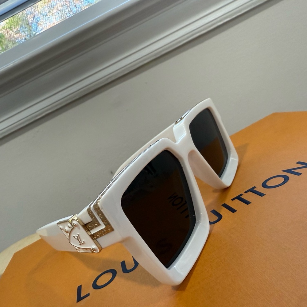 Louis Vuitton White and Gold Sunglasses